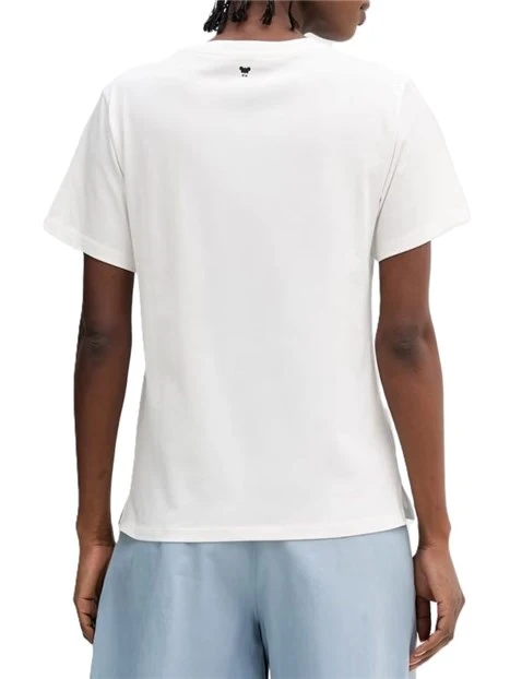 T-SHIRT MANICA CORTA CON STAMPE FANTASIA DONNA BIANCO VIOLA