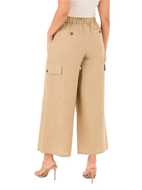 SHORTS IN LINO STIL SAFARI DONNA BEIGE
