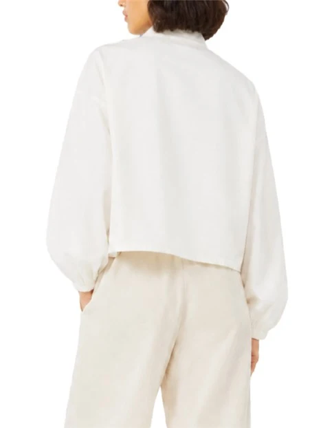 GIACCA CORTA IN COTONE EFFETTO BALOON DONNA BIANCO