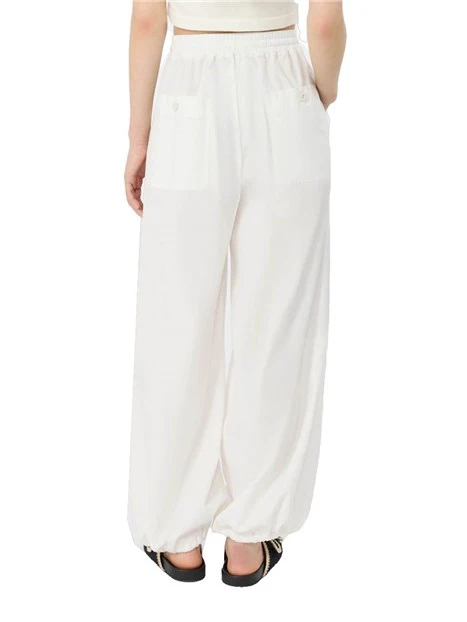 JOGGERS GAMBA AMPIA CON COULISSE DONNA AVORIO