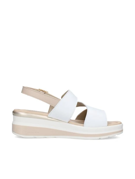 SANDALI CON ZEPPA VGI302M DONNA BIANCO BEIGE