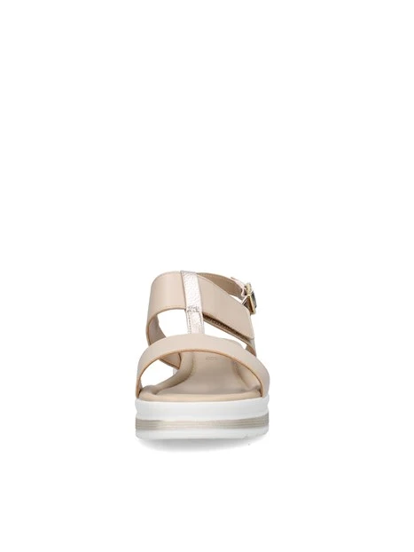 SANDALI CON ZEPPA VMI102M DONNA BEIGE