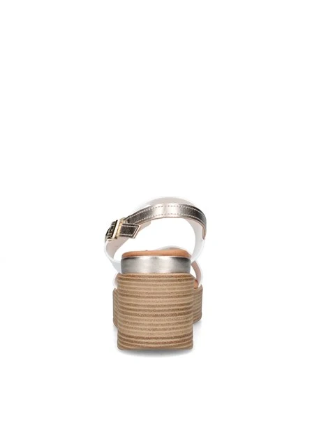 SANDALI CON ZEPPA 32611 DONNA BIANCO