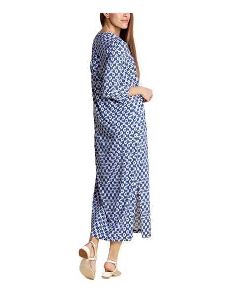 VESTITO LUNGO KAFTANO IN JERSEY LEGGERO DONNA BLU