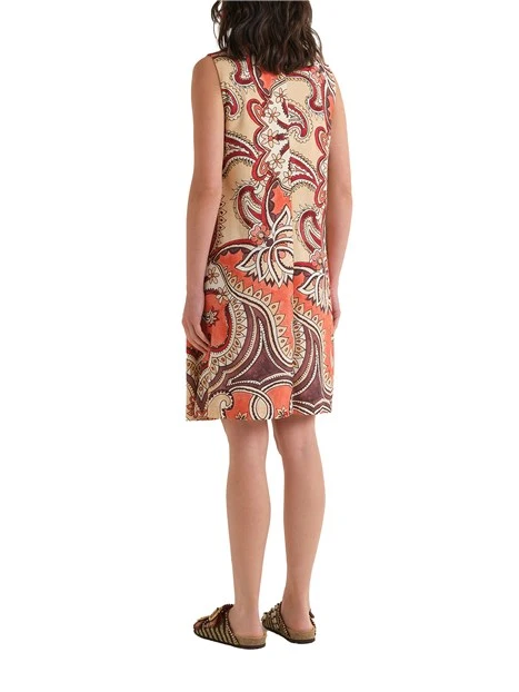 VESTITO CORTO SMANICATO CON SCOLLO A BARCHETTA DONNA ROSA