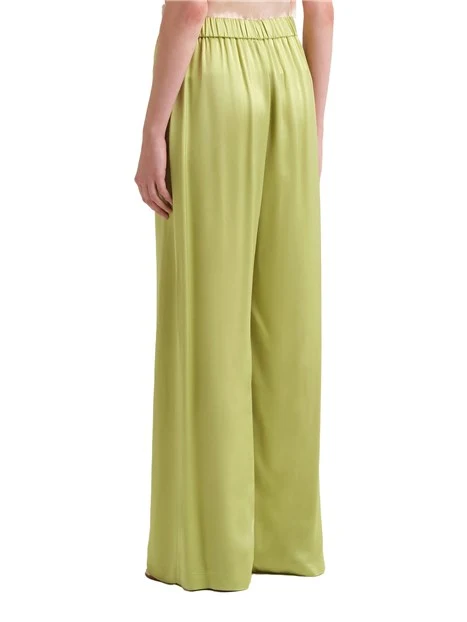 PANTALONE PALAZZO FLUIDO CON ELASTICO IN VITA POSTERIORE DONNA VERDE