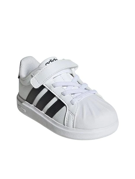 SNEAKERS BASSE CON STRAPPO E PUNTA A CONCHIGLIA BAMBINO BIANCO