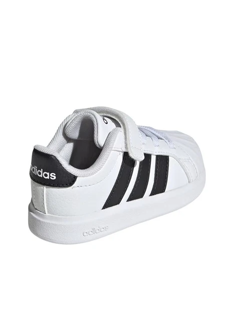 SNEAKERS BASSE CON STRAPPO E PUNTA A CONCHIGLIA BAMBINO BIANCO