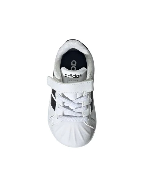 SNEAKERS BASSE CON STRAPPO E PUNTA A CONCHIGLIA BAMBINO BIANCO