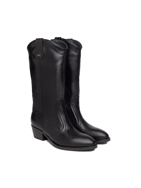 STIVALI TACCO BASSO SAUVAGE  I308282D DONNA NERO