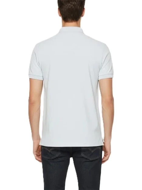 POLO MANICA CORTA IN PIQUET DI COTONE CON DETTAGLI A CONTRASTO UOMO BIANCO