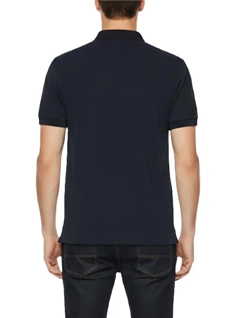 POLO MANICA CORTA IN PIQUET DI COTONE CON DETTAGLI A CONTRASTO UOMO BLU