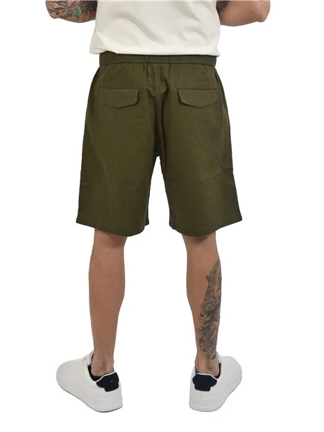 BERMUDA IN MISTO LISTO CON COULISSE UOMO VERDE