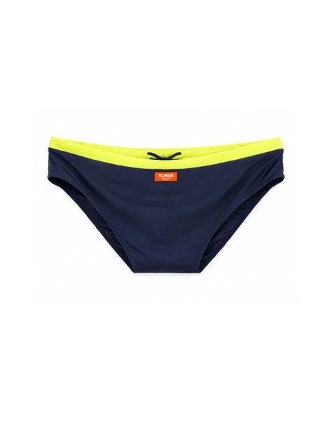 COSTUME SLIP CON BANDA E DETTAGLI FLUO UOMO BLU