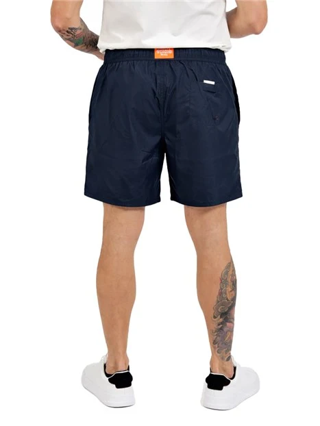 COSTUME BOXER CON COULISSE E LABEL FLUO UOMO BLU