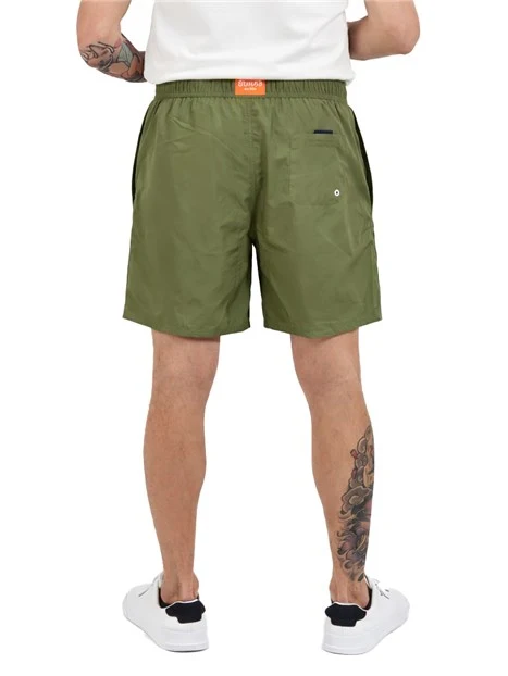 COSTUME BOXER CON COULISSE E LABEL FLUO UOMO VERDE