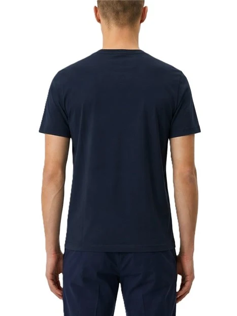 T-SHIRT MANICA CORTA IN JERSEY DI COTONE CON LOGO FLUO UOMO BLU