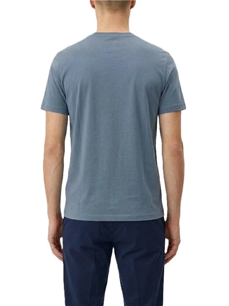 T-SHIRT MANICA CORTA IN JERSEY DI COTONE CON LOGO FLUO UOMO AZZURRO