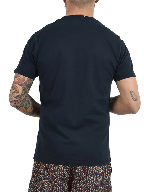 T-SHIRT MANICA CORTA IN COTONE CON TASCHINO FANTASIA UOMO BLU