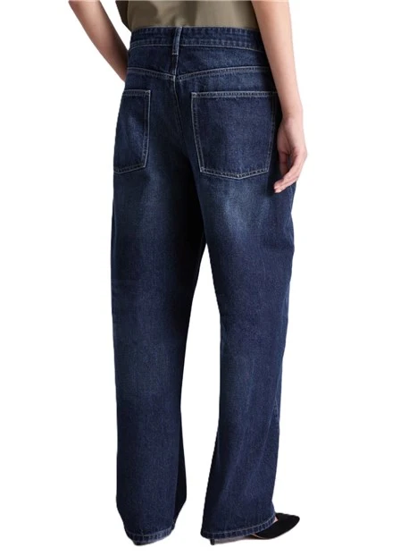 JEANS PALAZZO CON FINITURE IN ORO CHIARO DONNA BLU