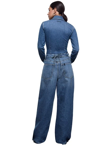 JEANS PALAZZO CON STRINGHE DONNA BLU