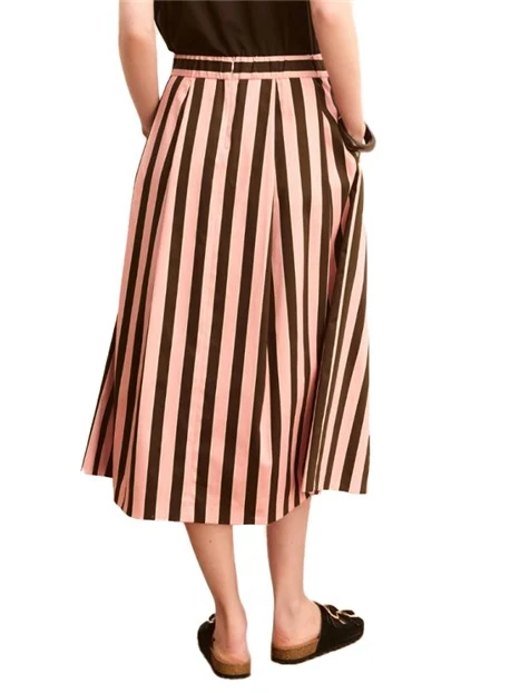 GONNA LUNGA CON ELASTICO IN VITA POSTERIORE DONNA ROSA
