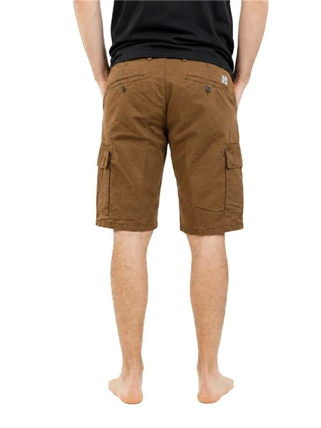 BERMUDA IN COTONE STILE CARGO UOMO MARRONE