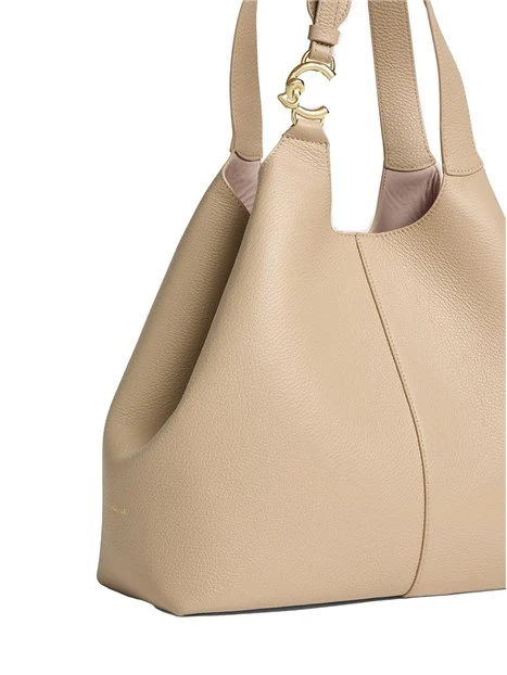 BORSA A SPALLA C-EASY LARGE E1SHA110101 DONNA ECRU