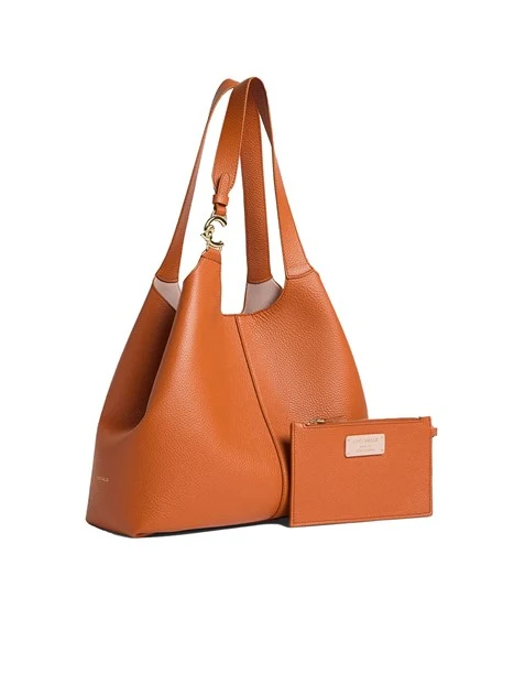 BORSA A SPALLA C-EASY LARGE E1SHA110101 DONNA ARANCIO