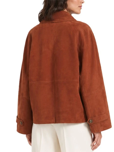 GIACCA DOPPIOPETTO  IN PELLE CON SPACCO CENTRALE DONNA MARRONE