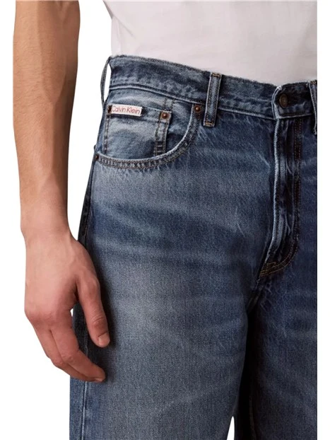 JEANS REGULAR CINQUE TASCHE CON EFFETTO VISSUTO UOMO BLU