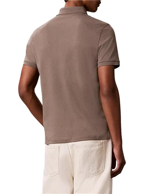 POLO SLIM COLLO CON ZIP UOMO TORTORA