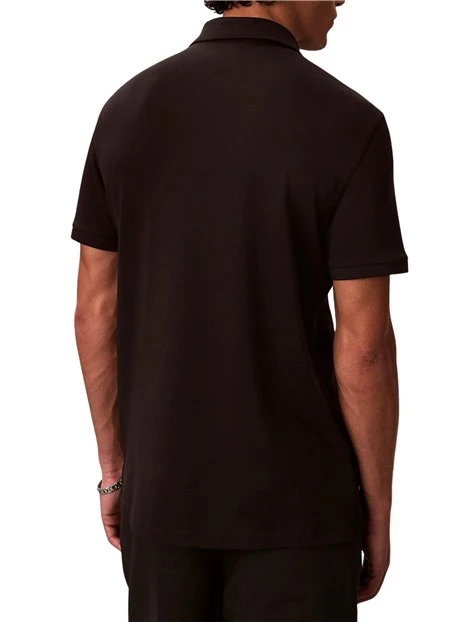 POLO MANICA CORTA SLIM COLLO CON ZIP UOMO NERO
