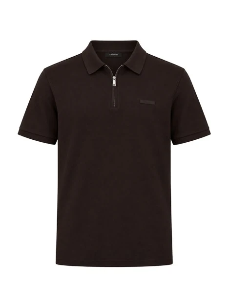 POLO MANICA CORTA SLIM COLLO CON ZIP UOMO NERO
