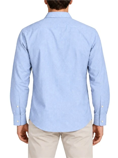 CAMICIA CON EFFETTO MELANGE SOFT UOMO BLU