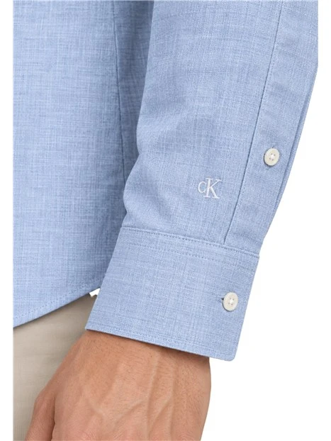 CAMICIA CON EFFETTO MELANGE SOFT UOMO BLU
