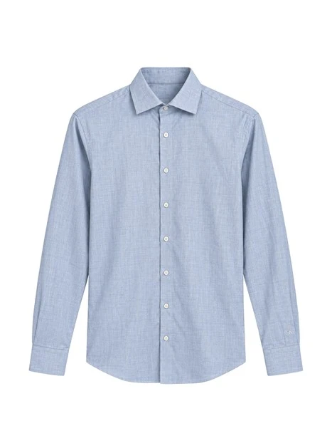 CAMICIA CON EFFETTO MELANGE SOFT UOMO BLU