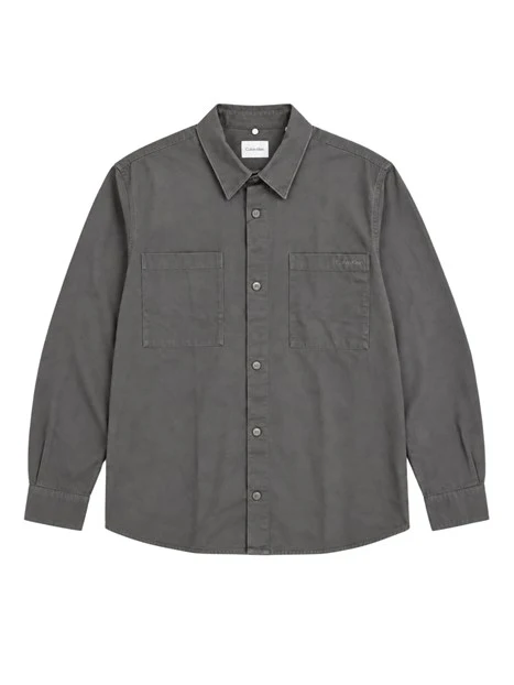 GIACCA CAMICIA IN COTONE E LINO UOMO GRIGIO