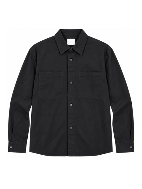 GIACCA CAMICIA IN COTONE E LINO UOMO NERO