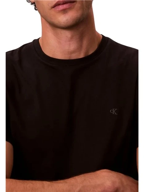 T-SHIRT MANICHE CORTE GIROCOLLO SLIM UOMO NERO