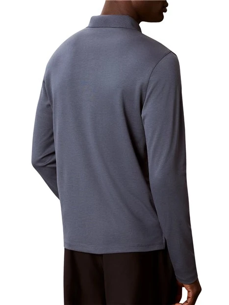 POLO MANICA LUNGA SLIM UOMO BLU