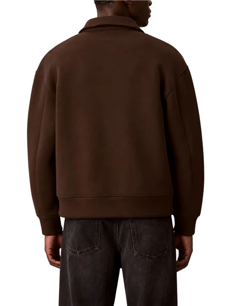GIACCA CON ZIP E COLLETTO UOMO MARRONE
