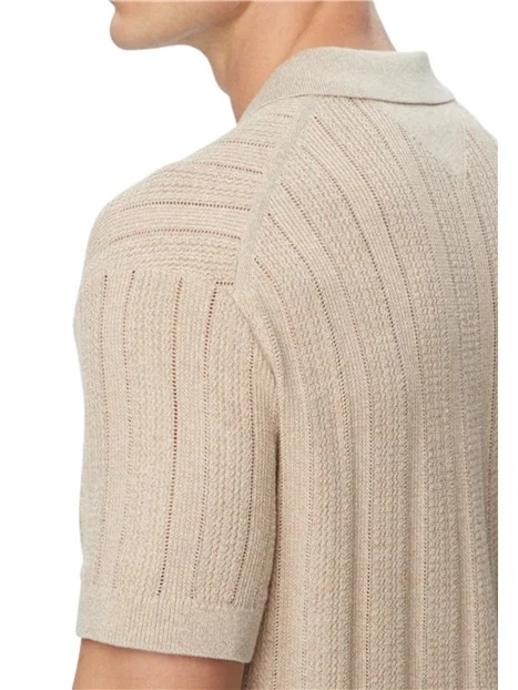 CAMICIA MANICA CORTA PUNTELLATA UOMO BEIGE