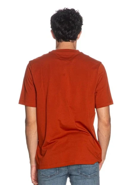 T-SHIRT MANICHE CORTE GIROCOLLO CON LOGO A CONTRASTO UOMO ARANCIONE