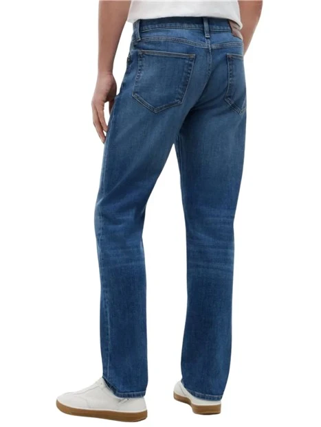 JEANS REGULAR DENIM CON BAFFATURE UOMO BLU