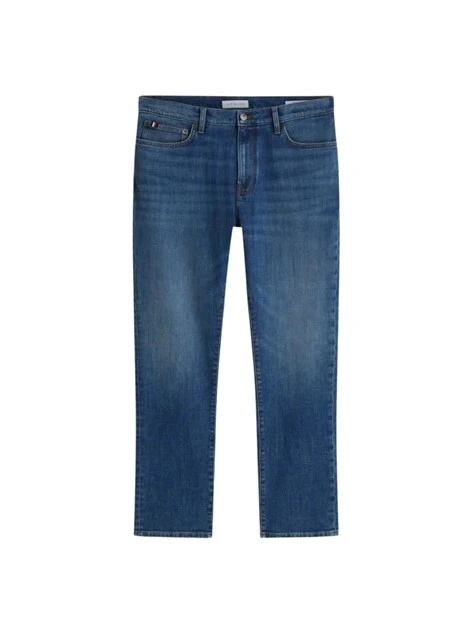 JEANS REGULAR DENIM CON BAFFATURE UOMO BLU