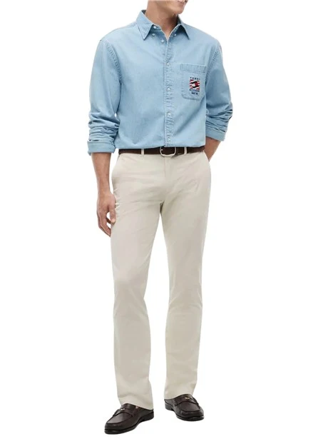 PANTALONI CHINO GAMBA DRITTA UOMO BIANCO