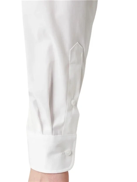 CAMICIA ELEGANTE NON IRON CON LOGO RICAMATO UOMO BIANCO