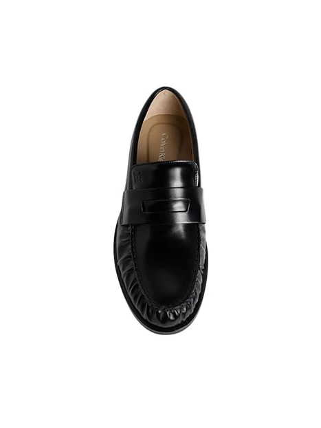 MOCASSINI PENNY LOAFER IN NAPPA CON PUNTA ARRICCIATA UOMO NERO