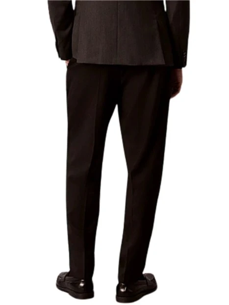 PANTALONI CHINO AFFUSOLATI IN MISTO LANA UOMO NERO